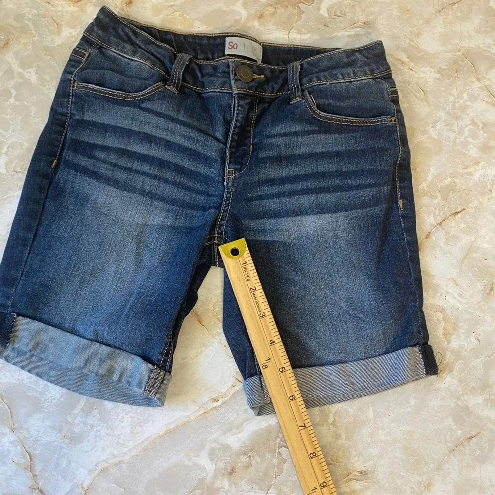 So & The Children's Place Denim Bundle Girls 12 Blue Shorts Jeans Skinny Stretch